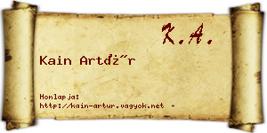 Kain Artúr névjegykártya